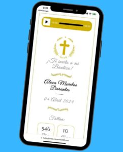 Invitaciones digitales de bautizo